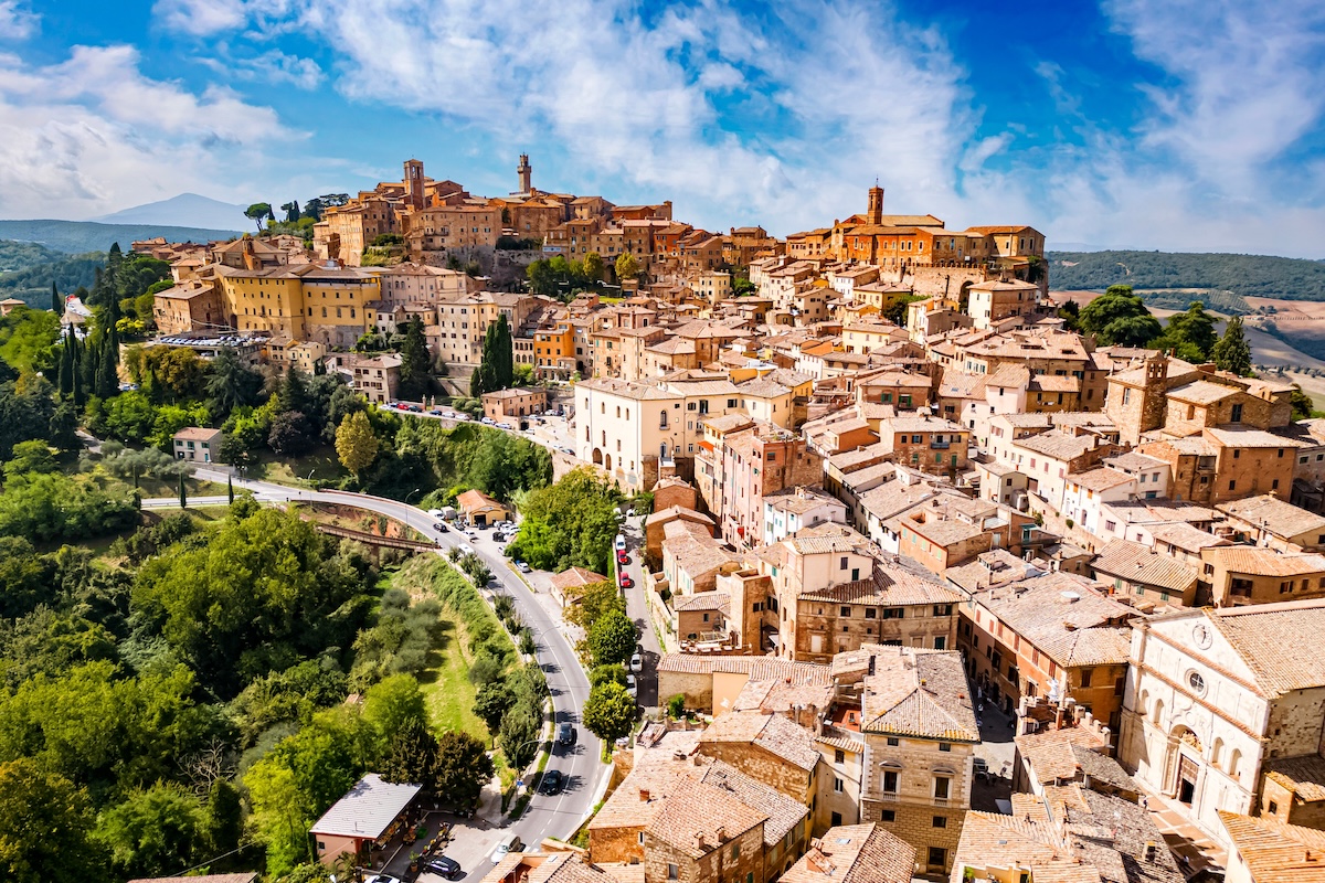 Aerial,View,Of,Montepulciano,,A,Medieval,And,Renaissance,Hill,Town