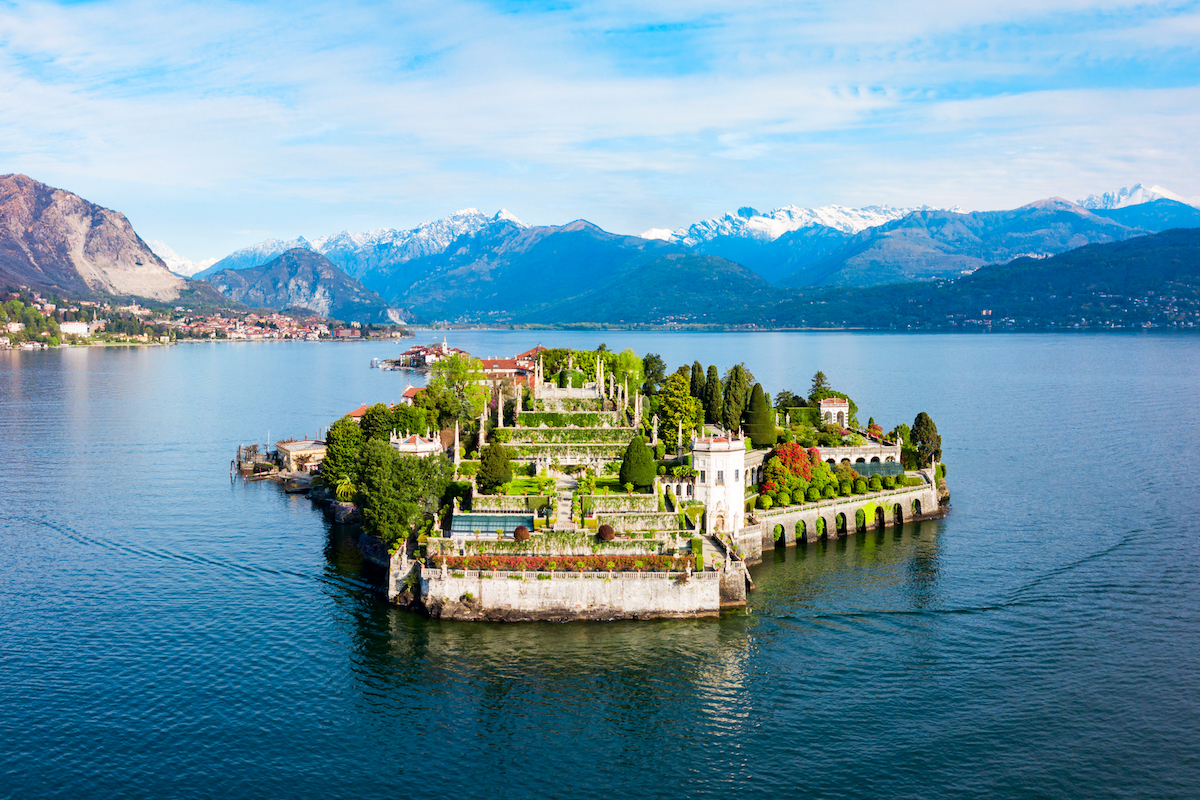 Isola,Bella,And,Stresa,Town,Aerial,Panoramic,View.,Isola,Bella